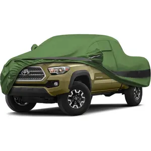Heavy Duty Outdoor Car Cover For Tacoma, Waterproof All Weather for Automobiles, Full Cover Rain Sun UV Protection with Zipper Cotton