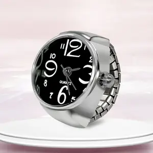 New Ring Watch Creative Circular Dial Alloy Shell Finger Couple Men And Women
