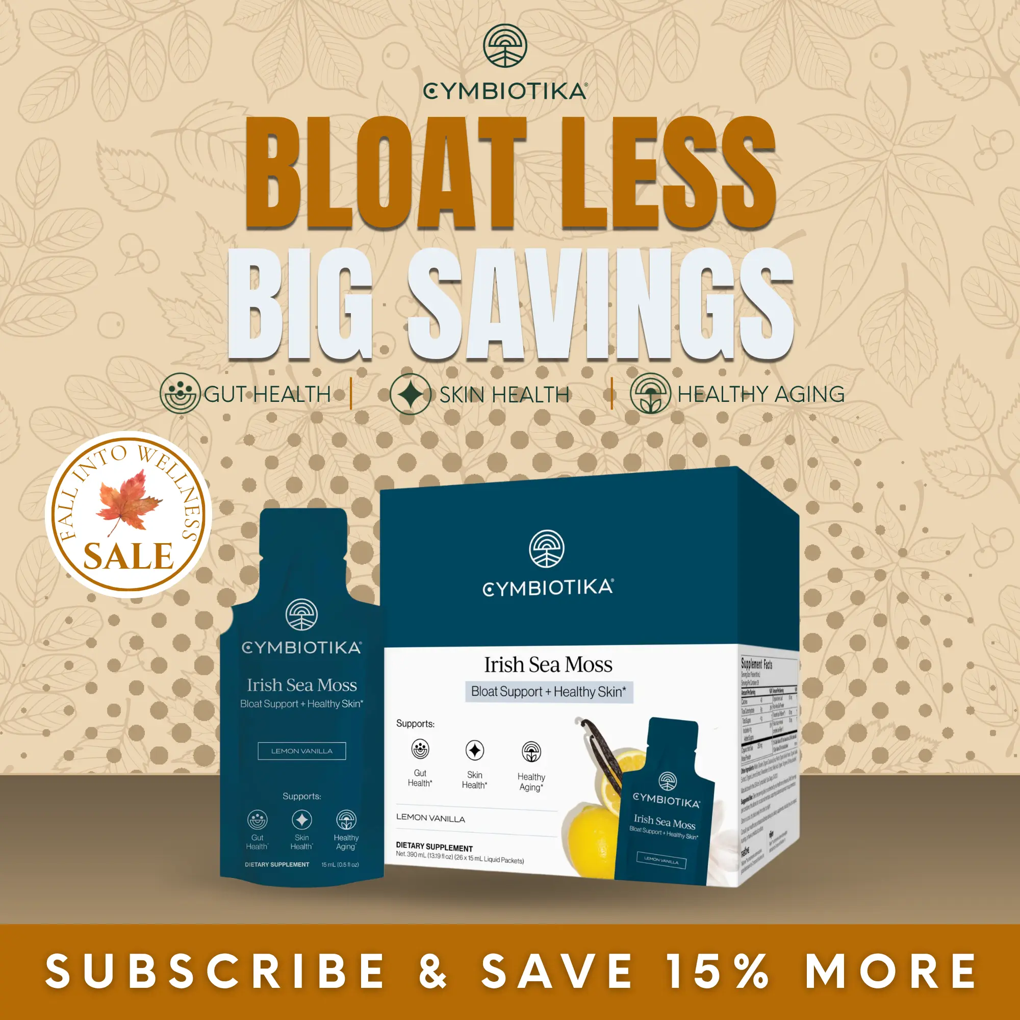 Irish Sea Moss | 26 Packets | Gut Health, Radiant Skin & Thyroid Support | Reduce Bloat & Hormonal Balance | Cellular Energy & Healthy Aging | with Aloe, Tribiome & Rējen | No Gel, No Refrigeration | Plant-Based | Third-Party Tested