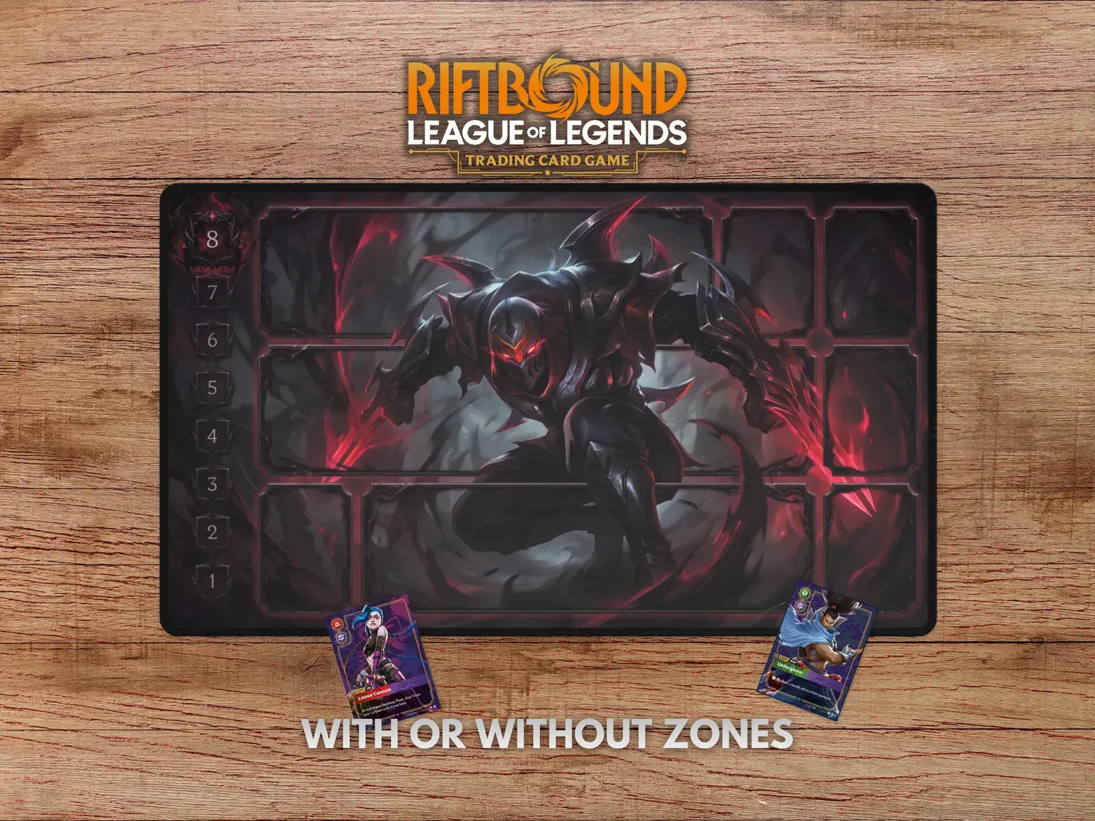 Zed Riftbound Playmat - With Themed Zones, Zed Playmat for Riftbound TCG