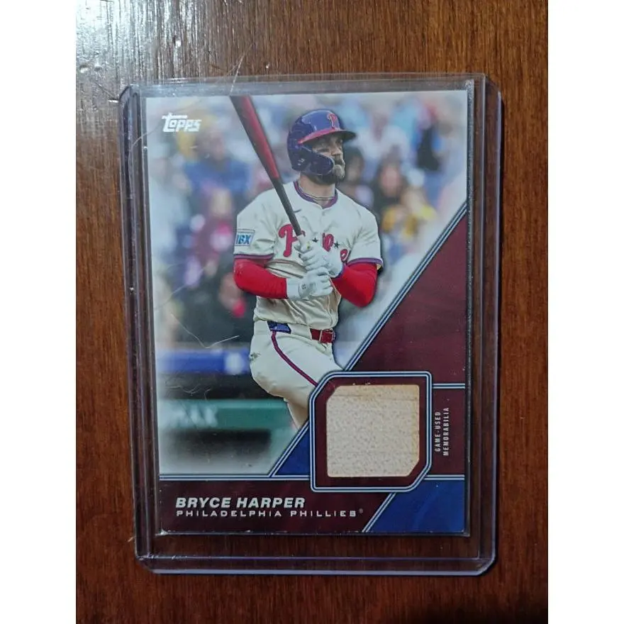 Topps 2026 Topps Relic Card Bryce Harper Philadelphia Phillies Baseball Trading Card with Authentic Jersey Piece