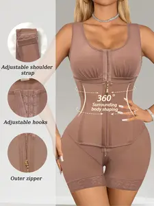 1 Count Women' 2-in-1 Full Body Shapewear Bodysuit With Bra, High Compression Abdomen Trimmer, Waist Slimmer & Hip Enhancer Suit, Postpartum & Gym Wear, Colombian Shapewear, Elegant Special Line Continuous Shaping, Suitable For Training Or Sports