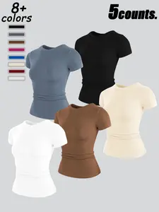 Women's Quick-Dry Comfortable Sporty Short Sleeve T-Shirt, Soft Tight Fit for Gym Workout and Outdoor Sports, New Spring Summer 2026