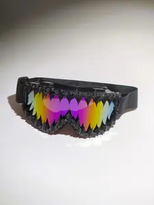 Punk Style Asymmetrical Ski Goggles, Adjustable Elastic Strap, Decorative Lens Design, Outdoor Sports Eyewear for All Seasons