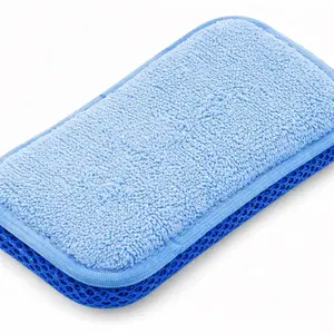 Mesh Microfiber Double-Sided Cleaning Sponges & Scrubbers, 5-Pack Assorted Colors, Durable Multifunctional Eco-Friendly Tools for Shoe Cleaning, Stove, Dishes, with Cloth Functionality