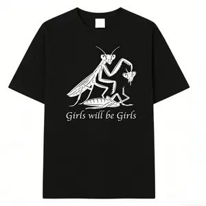 Girls Will Be Girls Oversize Unisex Washed T-Shirt for Women and Men's Unisex Fit Batik Cotton Oversize Streetwear Menswear  Super Soft Pre-Shrunk