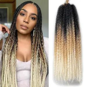 18 Inch 8 Packs Marley Twist Braiding Hair Long-Lasting Marley Hair Fluffy&Tangle-Free Cuban Twist Hair for Braiding  Crochet Hair Natural Look Synthetic Spring Afro Kinky Twist Hair Extensions Ombre T1B/27/613#