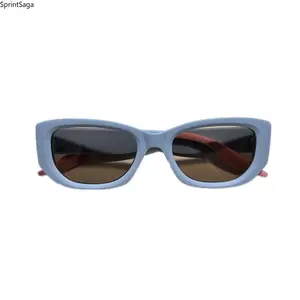 New retro blue square sunglasses women's Y2K dopamine round face street shot glasses, Korean version of premium sunglasses