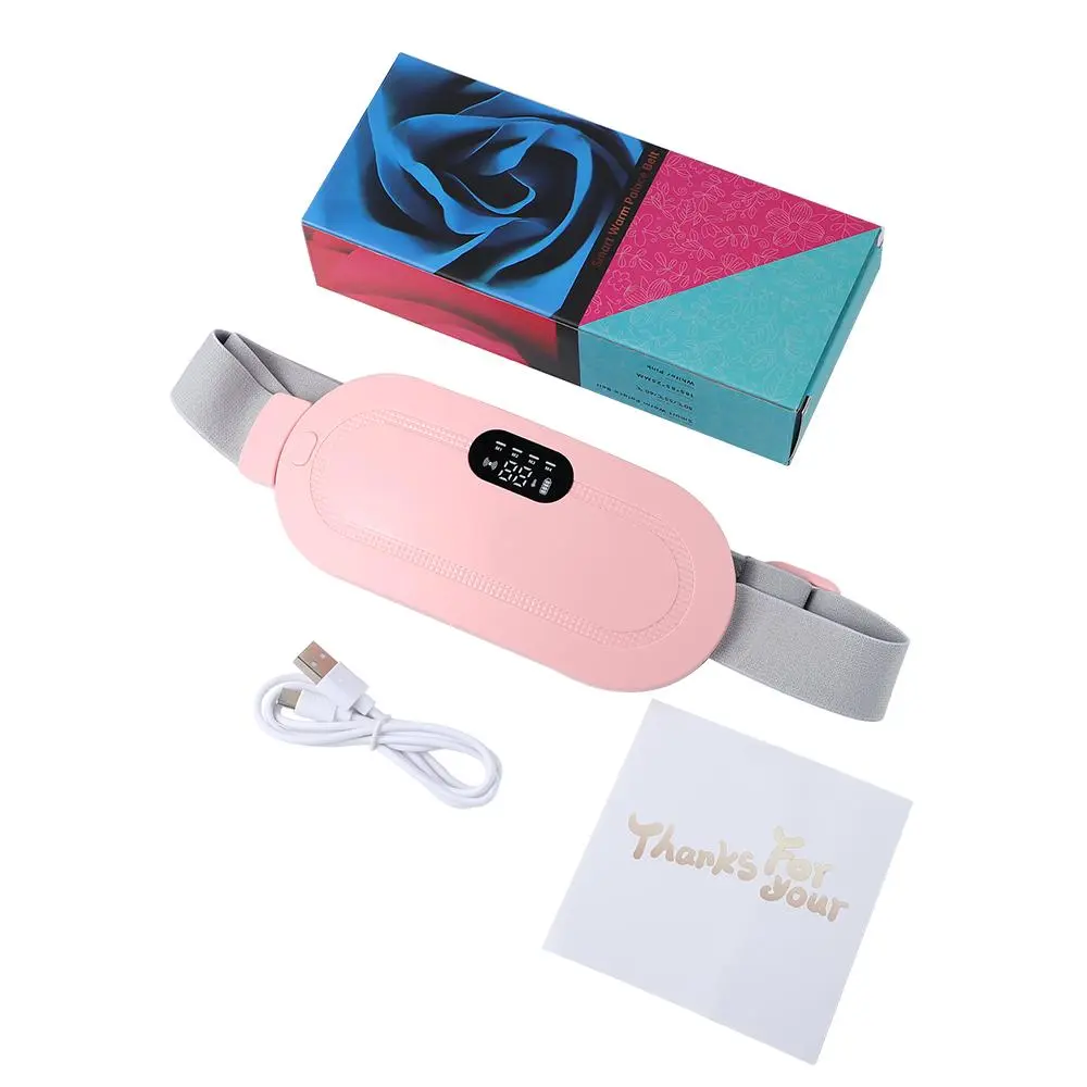 Uterus Warmer Belt, 3 Levels Of Heat & 4 Modes Warmer Waist Massager, USB Charging Menstrual Heating Pad, Period Heating Pad, Cordless Heating Pad, Heat Pad for Cramps, Waist Vibrating Massager for Home, Travel and Valentine's Day Gift