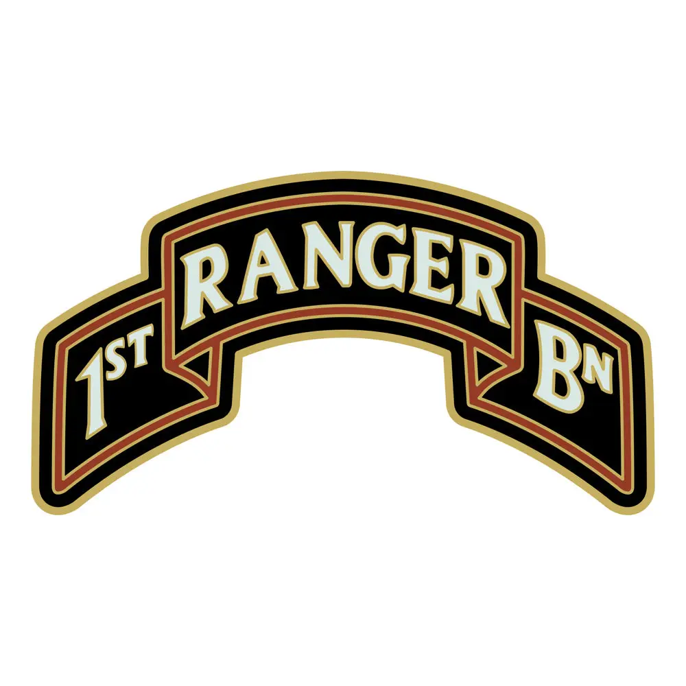 Military Recognition Rectangular Stickers - CSIB 1st Ranger Battalion Scroll 75th Regiment, 3"h x 5"w, USAMM-Made DIY Scrapbooking & Stamping Hobby Accessory