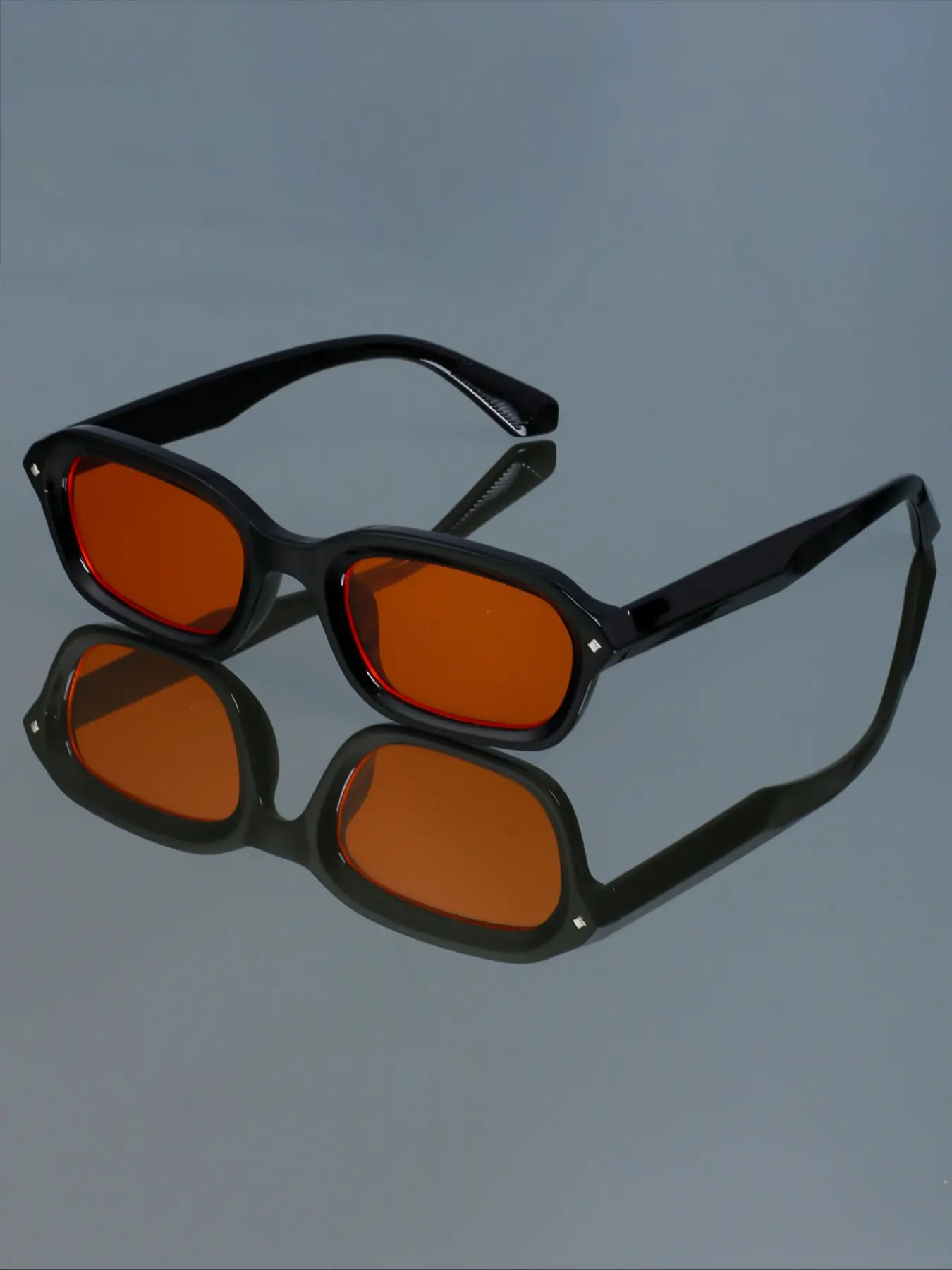 New Fashion Retro Geometric Glasses, Square Mirrored Shades, Bold Square Shades, Unisex Simple Versatile Daily Casual Wear Decorative Eyewear, Stylish Accessory for Men & Women