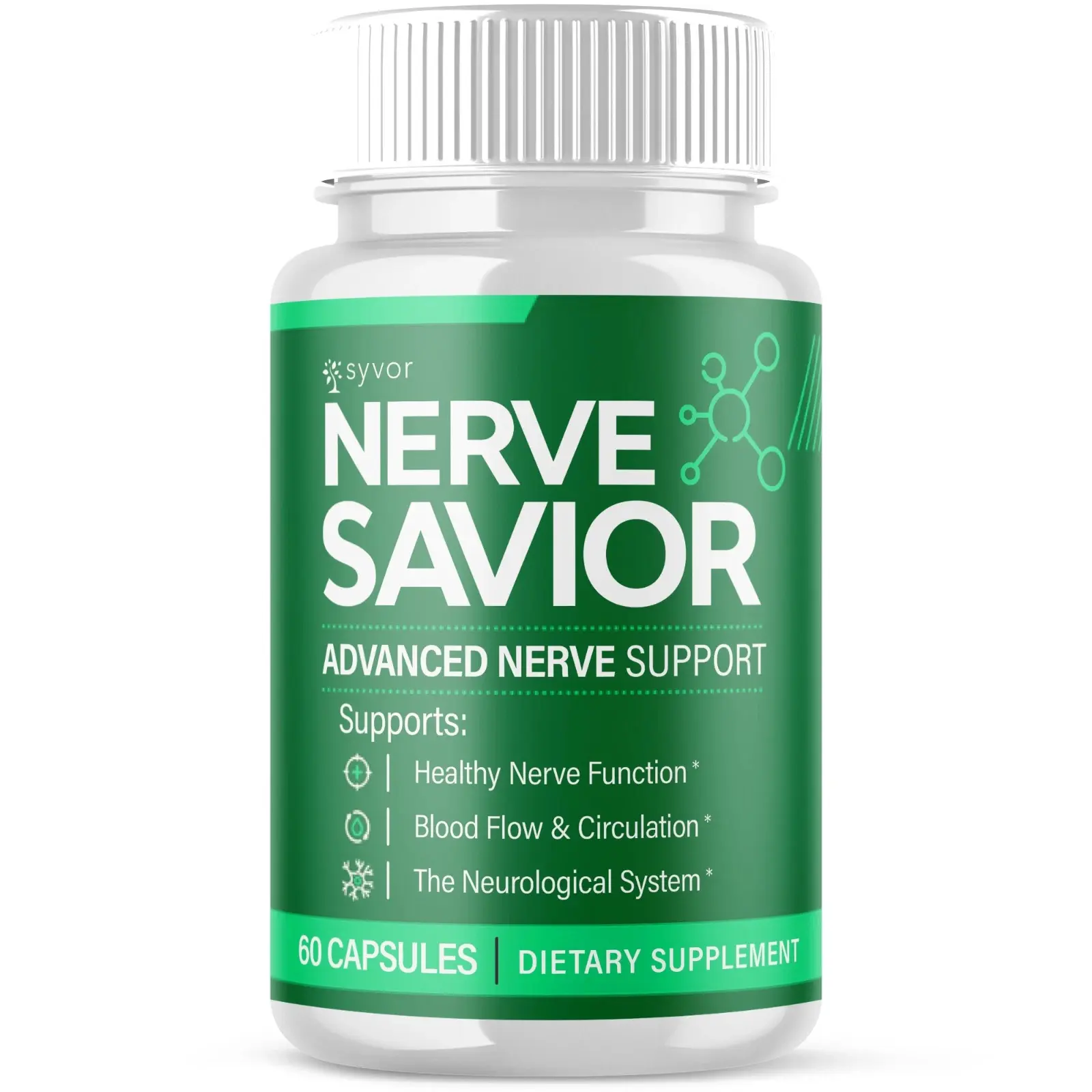 (1 Pack) Nerve Savior Nootropic All Natural Super Nerve Supplement 60 Capsules