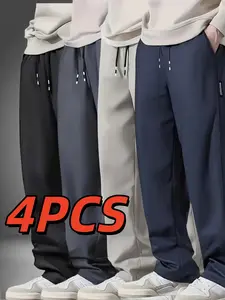 Men's Casual Pants Set of 4 for Running, Gym, Outdoor Activities, Everyday Wear