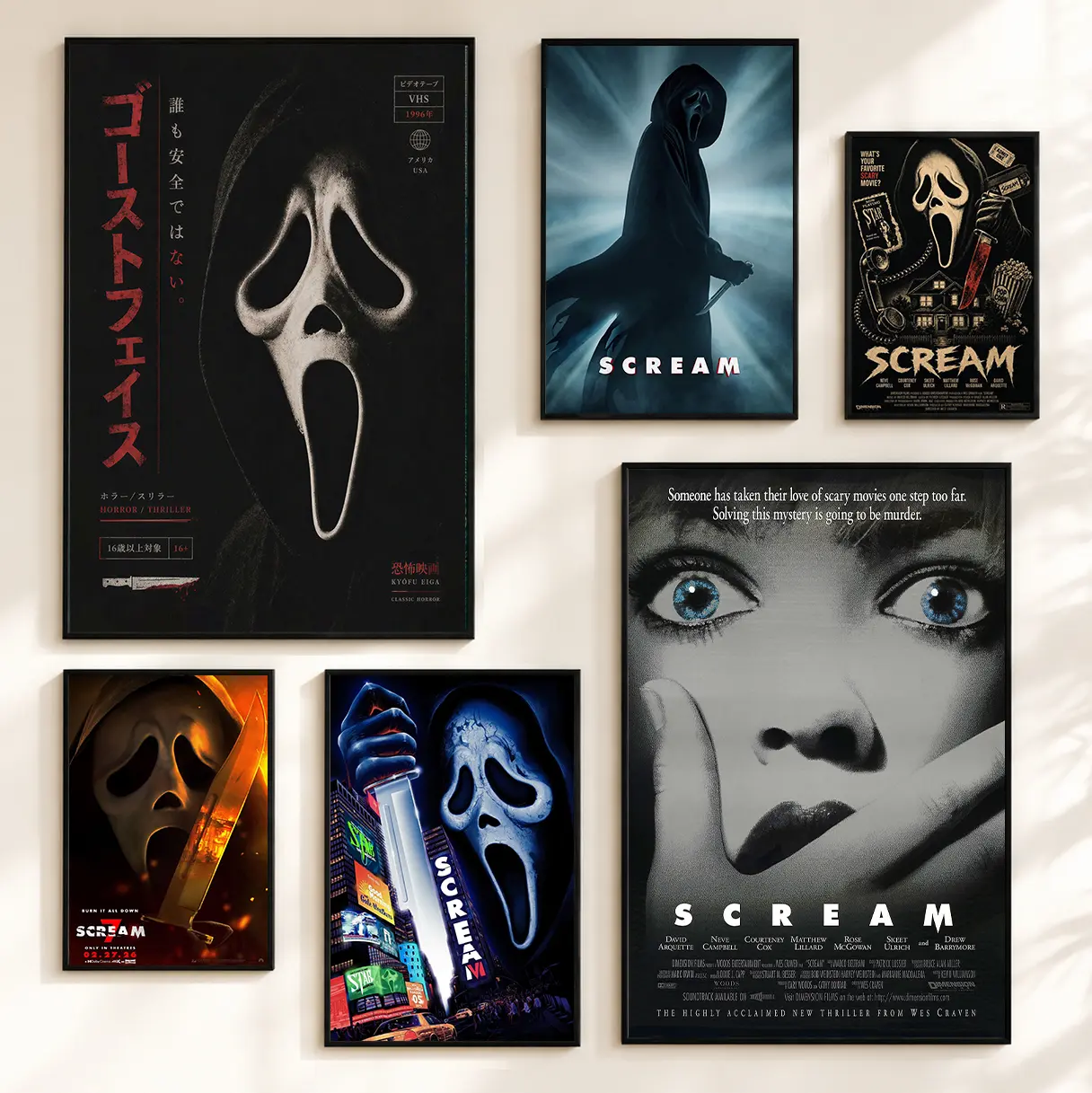 Horror Scream Movie Wall Decor Poster, Scream Movie Decor Painting Poster Canvas Print, Retro Decor For Helloween Home Bedroom Living Room Dorm