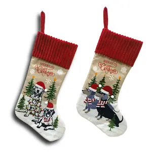 2025 Cute Pet Christmas Stocking Gift Bag Festive Holiday Decoration Adorable Christmas Tree Ornament for Furry Friends