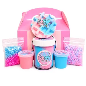 Cotton Candy Waffle Slime Kit – DIY Cloud Slime with Clay & Toppings