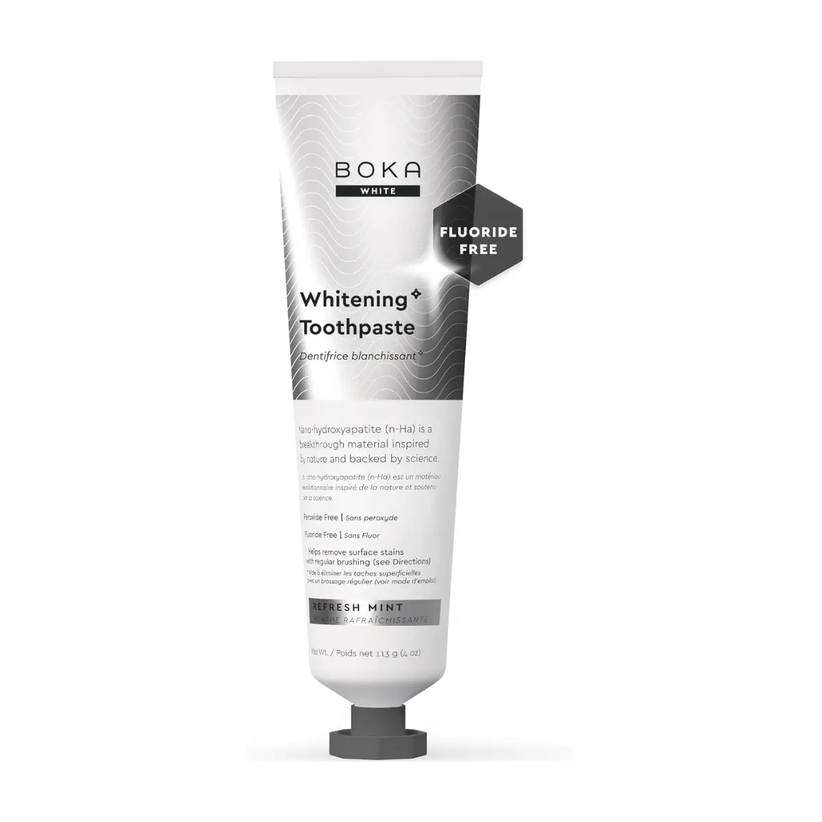 Boka Fluoride Free Toothpaste, Nano Hydroxyapatite Toothpaste, Appropriate for Sensitive Teeth, for Adult, Kids Oral Care - Whitening* Refresh Mint, 4 Fl Oz 1Pk