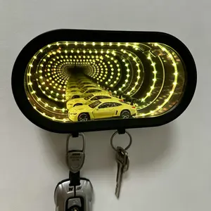 Infinity Garage Keychain Hanger Keyhole Garage Keyholder Racing Keyholder Wall Mounted with LED Car Key Display Micro Luminous Garage, Easy Wall Mounted