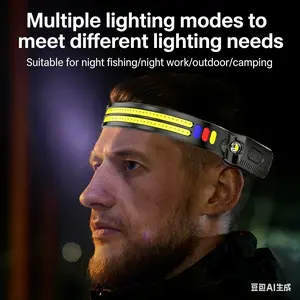 Outdoor camping headlamp rechargeable headlamp high lumen flashlight gesture sensing ultra light night running lamp