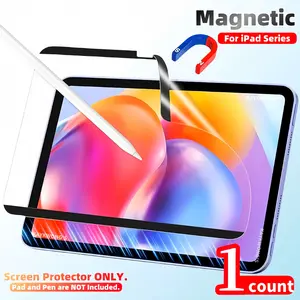 1-Pack Matte Texture Magnetic Removable Paper-Like Screen Protector for iPad PRO/AIR Series, Thin Touch Screen Reduces Pen Wear, Anti-Glare, Reusable, Washable Surface