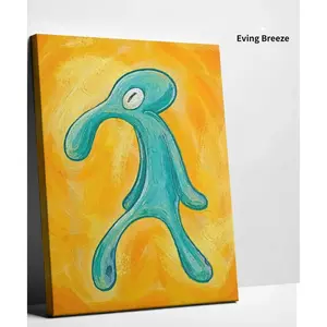Modern SpongeBob Squidward Wall Poster Canvas, Bold Brash Cartoon Hero Painting, Household Interior Art Decor Print