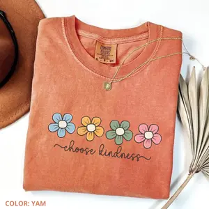 Comfort Colors Choose Kindness T-Shirt, Be Kind Graphic Tee, Floral Teacher Shirt, Positive Quote Top, Back To School Teacher Appreciation Gift Tee