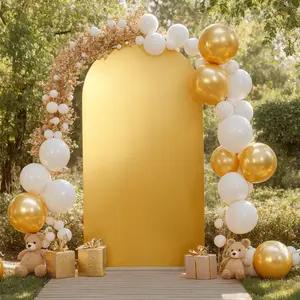 🎂 Wedding Arch Cover – Double-Sided Spandex Fitted Stand Cover for Balloon Arch, Birthday, Bridal Shower, Ceremony, Photography – Gold/Silver/Fantasy Color