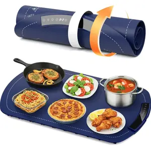 Kismile Food Warming Mat – Rapid Heat Silicone Warming Tray with Timer, Adjustable Temperature & Safety Lock (29604KWB0)