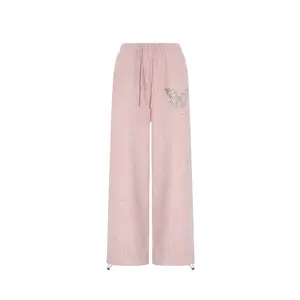 TCH -25 | Autumn/Winter | New | Lazy Style | Hot Diamond | Fashion | Ladies | Pink | Casual Pants | Women | Butterfly