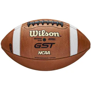 Wilson Official Size Tan Leather Game Football, GST 1003 Model for American Football Sports & Outdoor Activities