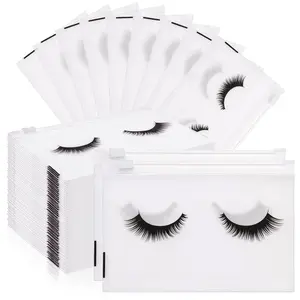 100PCS Eyelash Makeup Bags, Lash Bags for Clients, Waterproof Plastic Makeup Bags, Toiletry Makeup Pouch Cosmetic Lash Bags with Zipper, Eyelash Aftercare Bags Eyelash Cases Cosmetic Pouches springtok