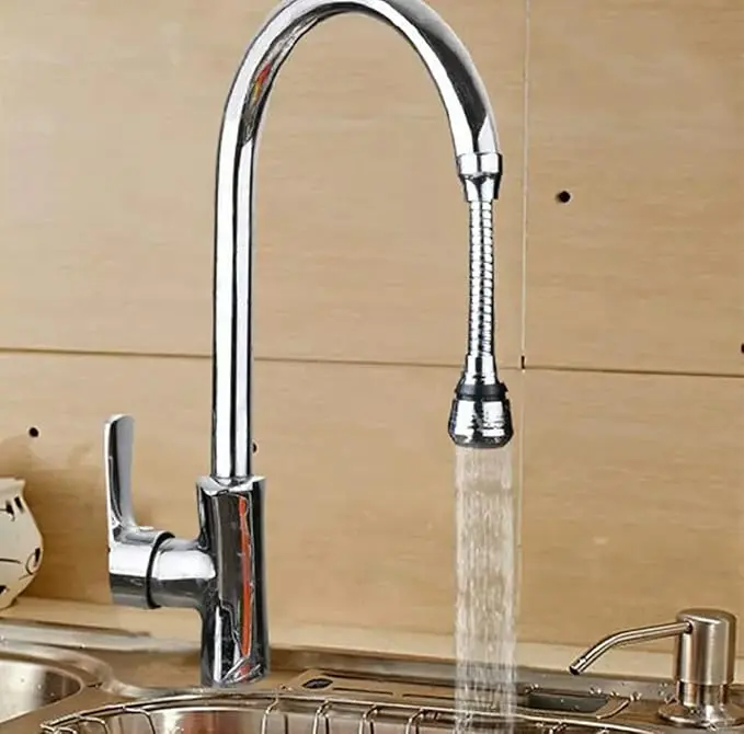 1 Piece ABS Polished 360-Degree Rotating Sink Tap Extender, Filter Adapter Nozzle for Kitchen Sink Cold Hot Water - Home Supplies