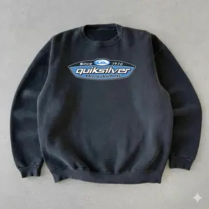 Vintage Quiksilver Boardriding Sweatshirt - Forest Green Retro Surf Hoodie - 90s Graphic Pullover - Oversized Coastal Streetwear - Since 1970 Boardriding Co. Apparel