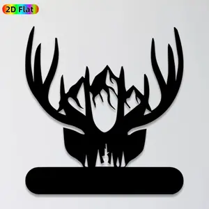 1pc Deer Head Metal Wall Art, Majestic Deer Head Statue Mural, Ideal Gift for New Year, Christmas, Wildlife Decor Enthusiasts, Rust-Resistant Metal Wall Decor Wall Sculptures, Perfect for Living Room Wall & Garden Fence, Captivating Outdoor & Indoor Decor