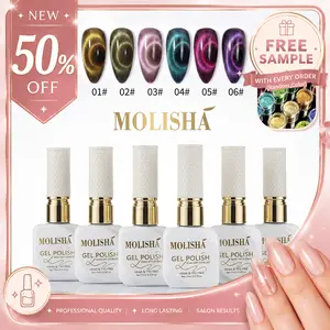 MOLISHA Cat Eye Gel Nail Polish Kit - 6-Color Aurora Nebula Magnetic Gel Polish, Magnetic Tool Included, Ideal Gift for Women’s Shiny Custom Nail Art elegant look