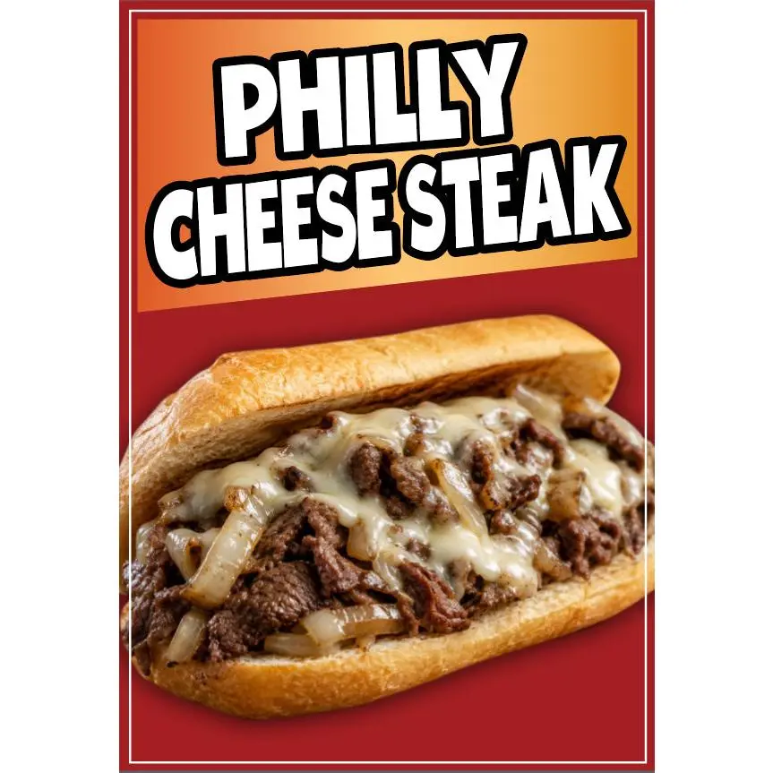 Philly Cheese Steak Decal Window Sticker Food Truck Concession Vinyl Restaurant Food Image Sticker
