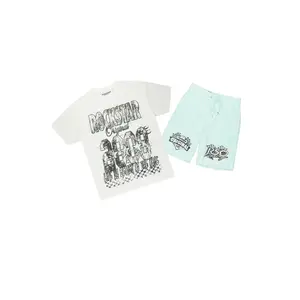 Racing Grung White/Mint Graphic T-Shirt Short Set