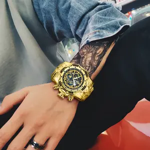 Gold Punk Style Oversized Men's Watch Stainless Steel Watch【BIG ONE WATCH】