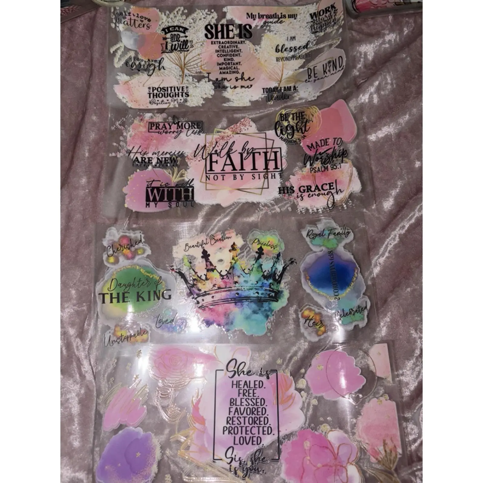 Faith Based Bundle UVDTF Cup Wraps 12 Wraps 4 Designs 3 of Each Inspirational Motivational Quotes for Daily Use