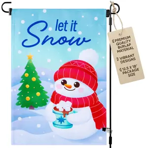 Winter Garden Flag for Outside - Christmas Garden Flag for Winter Decoration - 12.5" x 18" Double-Sided Garden Flag - Weather & UV-Resistant Yard Flag for Outside