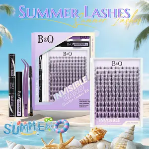 Fairy Lash Kit l B&Q Invisible Band Wispy Manga Individual Clusters,C Curl for DIY Eyelashes Extension,Waterproof Sleep Proof,Week Long Lasting Fake Lash Cosmetic Makeup Spiky Anime Lash Outdoorfun Vacation Lash Dolly #tiktokshopmemorialday #SummerVibes