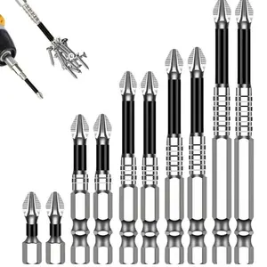 K5 Impact-Resistant and Non-Slip Bit,Impact Driver Bit Set,Titanium Alloy Impact Non-Slip Cross Head,High Magnetic Screwdriver Drill Bit