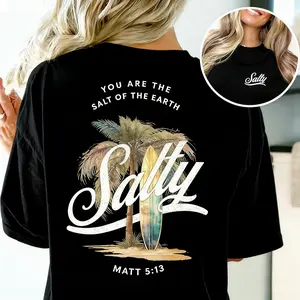 UNISEX Summer Christian Shirt, Christian T Shirts, Religious Apparel with Bible Verse, Jesus TShirts, Trendy Christian Beach Apparel, Salty