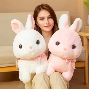 Cute Girl Heart Soft Plush Sugar Bunny Toy, Creative Sitting Pose Sugar Rabbit Doll Pillow Figure, Birthday Gift Home Decor Party Stuffed Animals