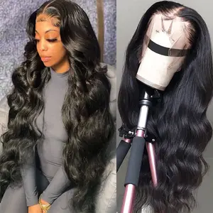Lace Front Wigs Human Hair Wigs for Black Women 180% Density 13X4 HD Transparent Lace Frontal Human Hair Body Wave/Deep Wave/Straight Hair Wigs for Black Women (26 Inch)