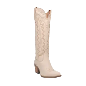 Dingo Ladies High Cotton Sand White Snip Toe Boots DI936-BN90