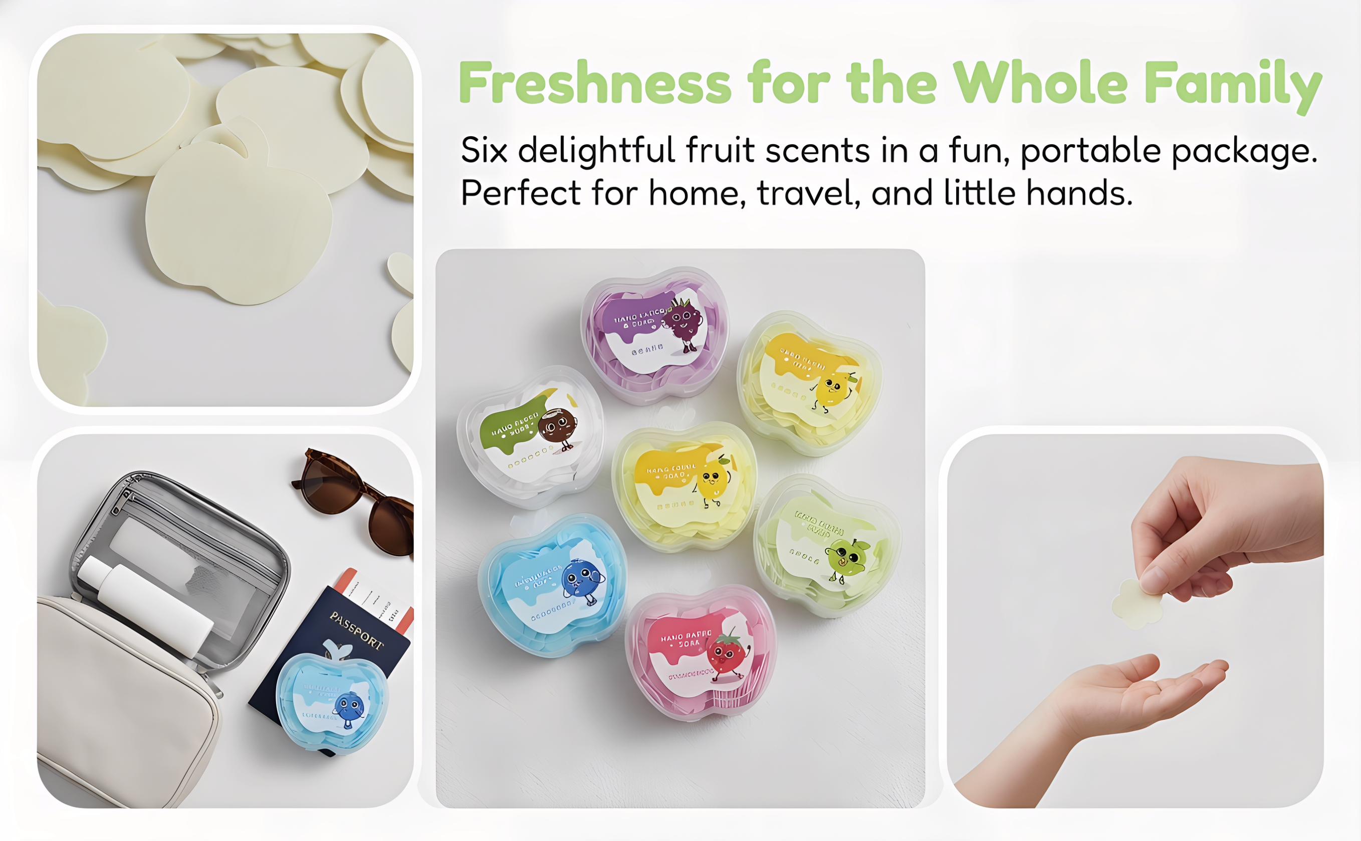 720pcs (6-Pack Rainbow Set)Portable Petal Soap Paper Sheets - On-the-Go Travel Hand Soap for Kids & Adults - Dissolvable Mini Flower Soap with Case for Travel, Camping, Hiking, and School