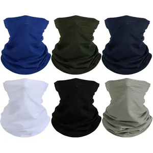 6 Pack All Season Face Mask for Men – UV Protection Breathable Neck Gaiter Scarf Windproof Face Cover
