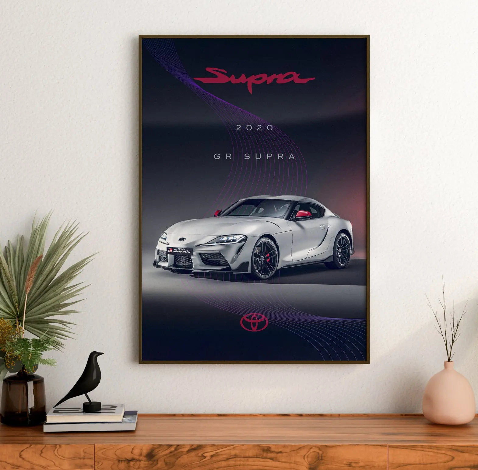Toyota GR Supra Poster Unframed - Modern Sports Car Art Print - GR Supra Model Artwork - Toyota Enthusiast Gift