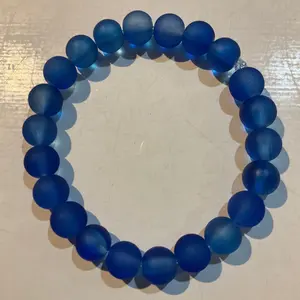 Dark Blue Glass Beaded Bracelet